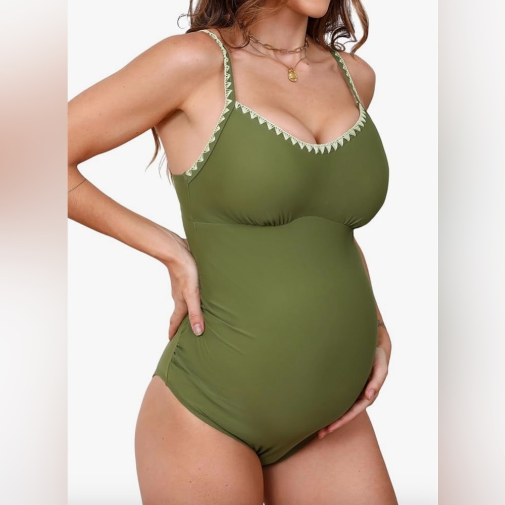 Cupshe Olive Green Maternity One Piece Swimsuit